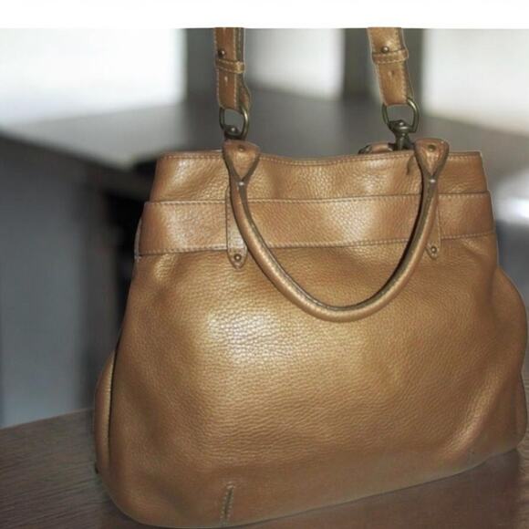 New! ColeHaan Bronze Buckle Pebbled Crossbody Bag with Pockets Medium  Vintage - Picture 8 of 8